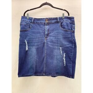 Vintage violet women’s 3X distressed Jean skirt